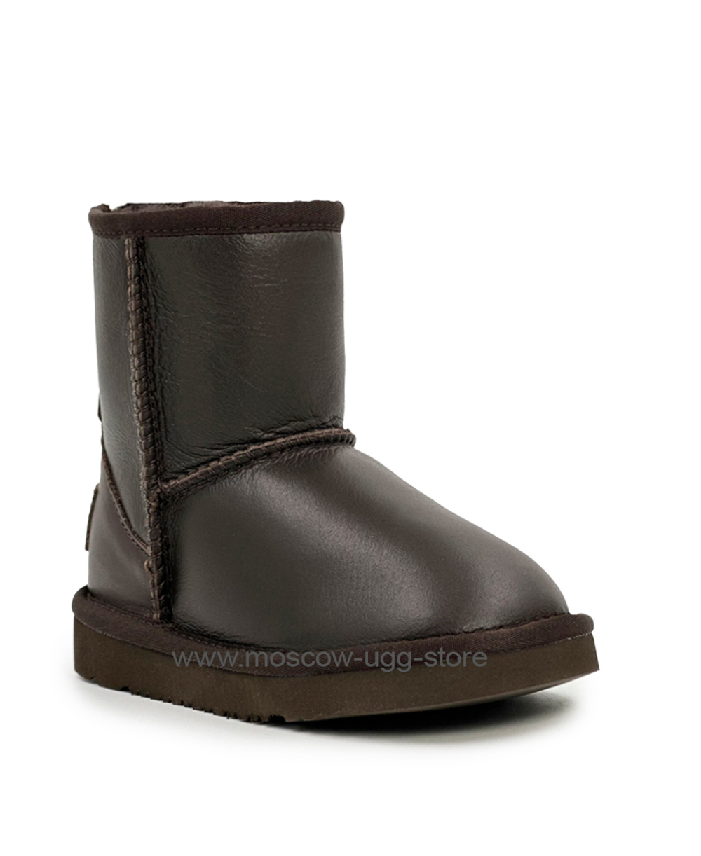 KIDS CLASSIC SHORT ZIP LEATHER chocolate