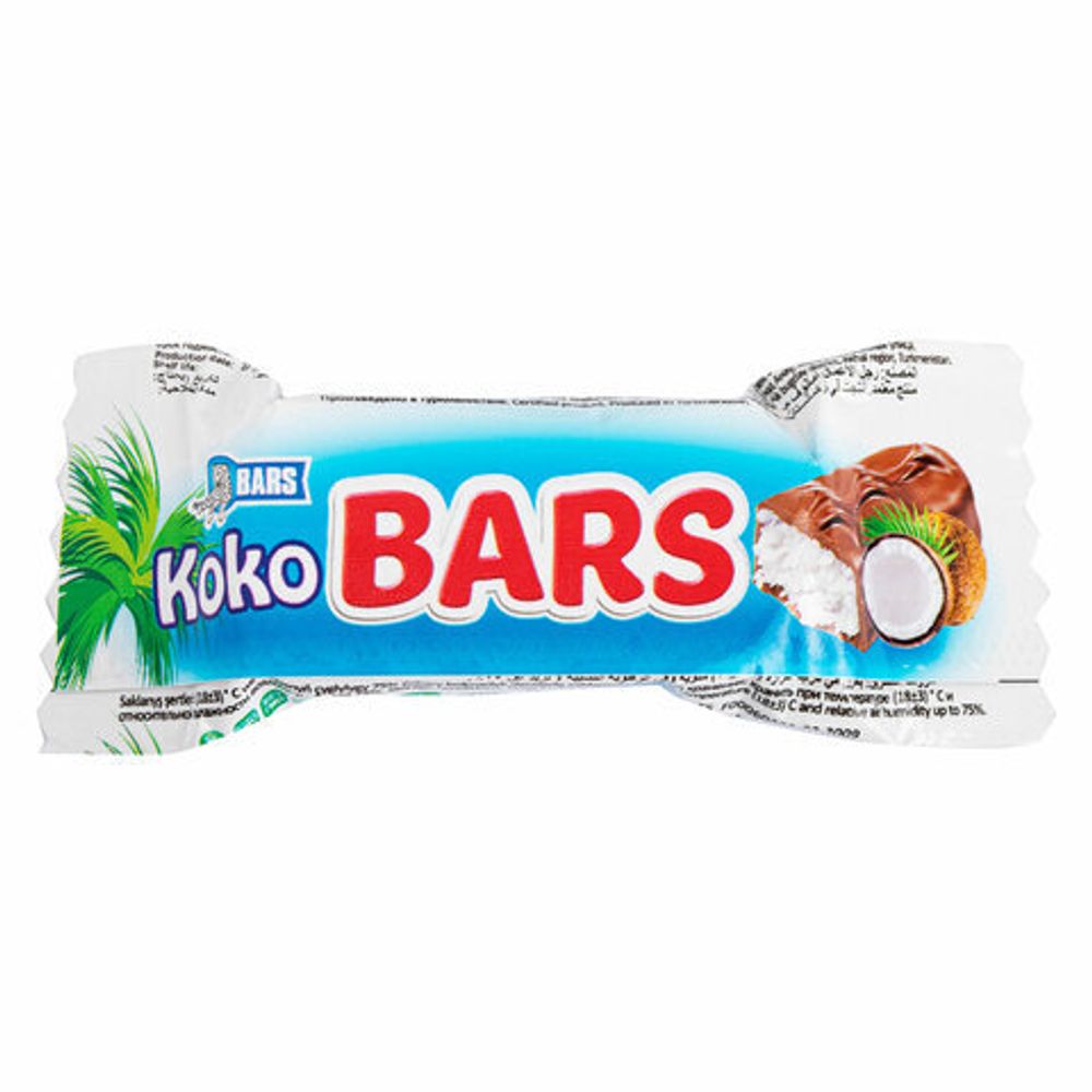Батончик шоколадный "Koko" BARS с кокосовой начинкой 1000 г, пакет, УТ-00002329