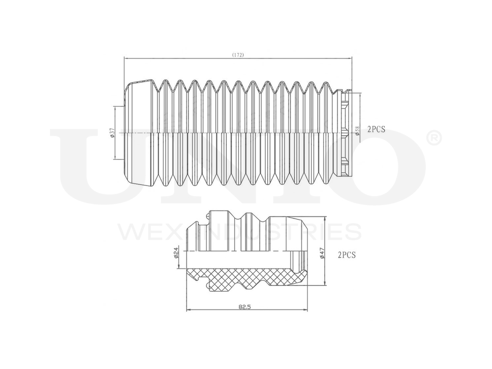 Комплект пыльник и отбойник UNIO DUC-50020