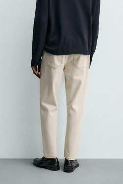 ZARA ДЖИНСЫ SLIM TAPERED FIT, ЭКРЮ