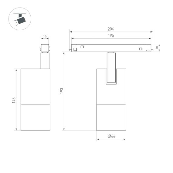 Трековый светодиодный светильник Arlight Mag-Flex-Spot-Zoom-R65-15W Day4000 047203