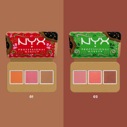 NYX Professional Makeup Holiday Buttermelt - палитра для лица, 3× 4 g
