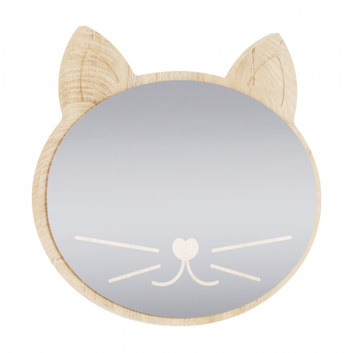 Зеркало 9 Кошка (Лиственница/Пескоструйный рисунок