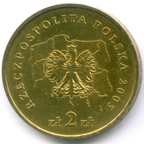 2 злотых 2005 год. Польша. Свентокшиское воеводство. Латунь XF-AU