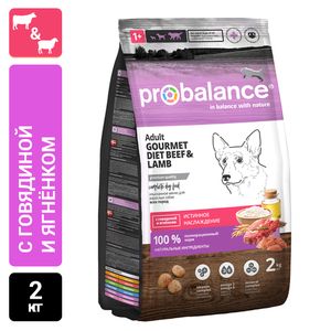 Сухой корм ProBalance Gourmet diet Adult для взрослых собак с говядиной и ягненком