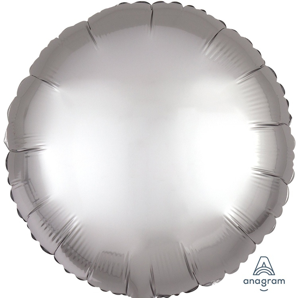 Шар фольгированный Круг 43 см (Серебряный)