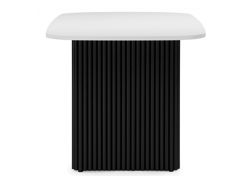 Стол деревянный Woodville Бавария B 200 х 90 белая пленка шагрень, черный, ножки черные