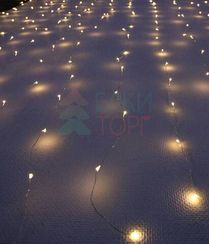 Светодиодный занавес Роса 1.6*1.6 м., 256 желтых LED ламп, прозрачный провод, Beauty Led (Curtain 256 -10-Y)