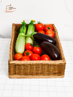 Корзина плетеная наклонная, интерьерная, органайзер для хранения продуктов, кухонных принадлежностей, косметики, длина 38.5 см ширина 30 см