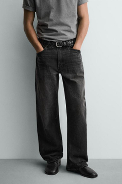 ZARA ДЖИНСЫ LOOSE FIT, УГОЛЬНЫЙ