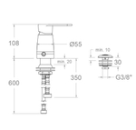 Встраиваемый смеситель для биде ALEXIA SA362302NM черный