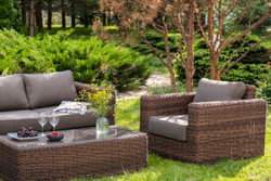 "Барселона" лаунж-зона из искусственного ротанга, цвет соломенный