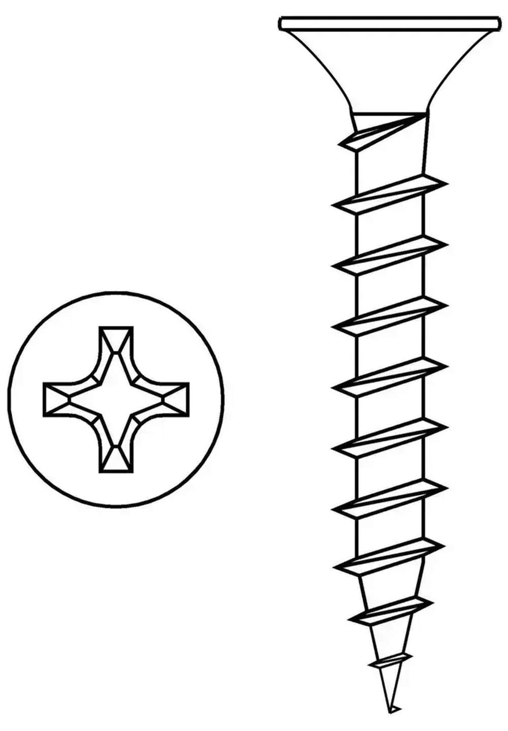 Саморез по дереву 3.5х55мм 100 штук черный