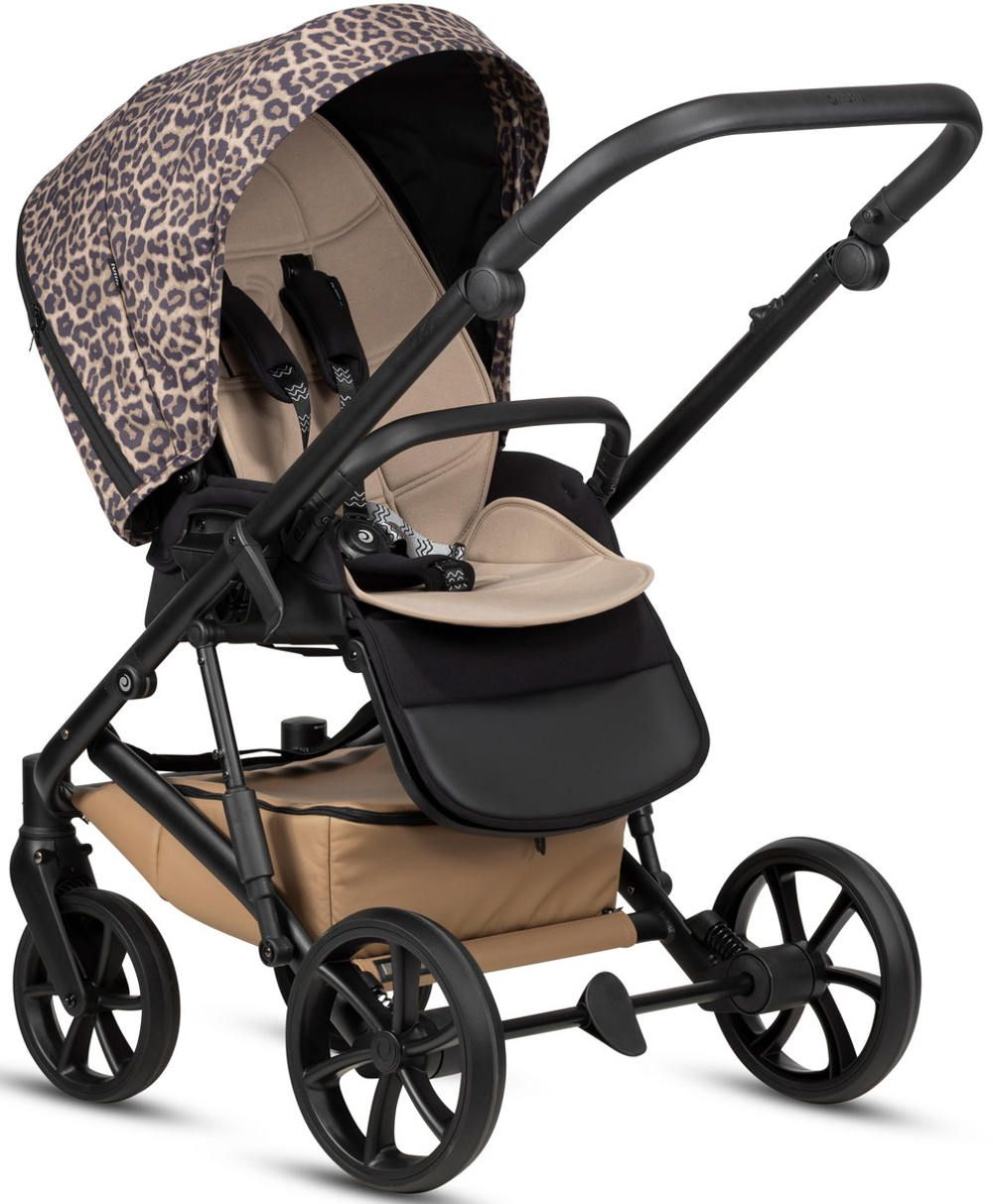 Детская коляска Tutis Viva 6 Plus Wild Elegance 3 в 1 с автокреслом Beno Black Savannah Brown