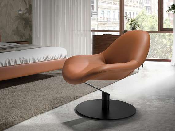 Крутящееся кресло Angel Cerda 5116, коричневая экокожа