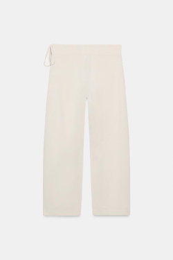 ZARA БРЮКИ ПРЯМОГО КРОЯ НА ШНУРКЕ, БЕЖЕВЫЙ