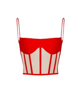 Блуза корсетного типа из крепа и сетки