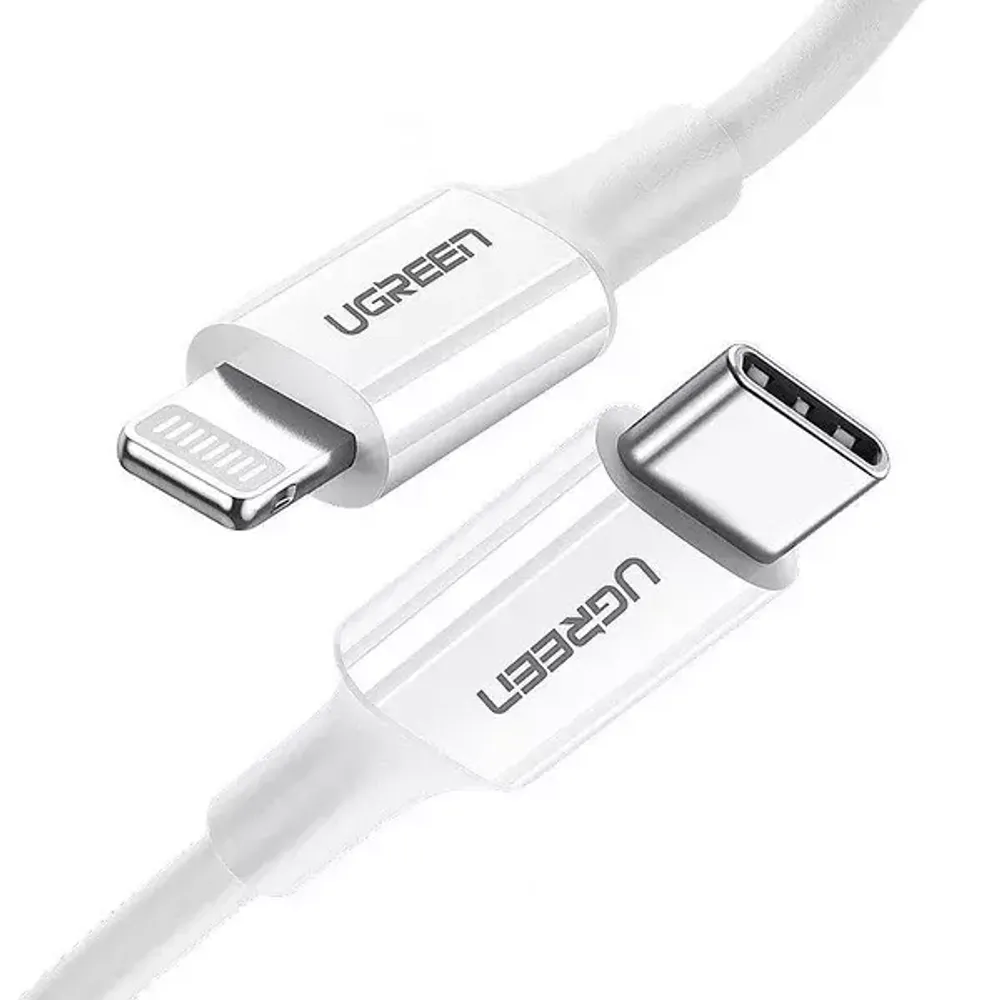 Кабель Ugreen US171 Lightning To Type-C 2.0 Male Cable White 2M, 60749