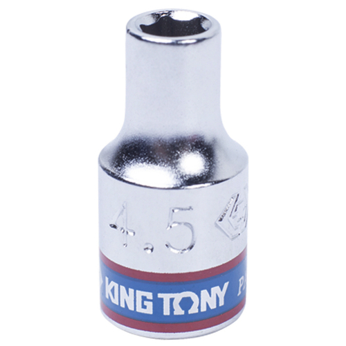 KING TONY (233545M) Головка торцевая стандартная шестигранная 1/4", 4.5 мм