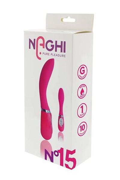 Розовый вибратор для G-стимуляции NAGHI NO.15 - 20 см. (Цвет: розовый)
