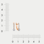 Серьги женские с фианитами из розового и белого золота 585 пробы (арт. 1203589)