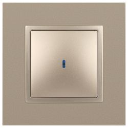 14-1102-04 ЭРА Выключатель с подсветкой, 10АХ-250В, IP20, Эра Elegance, шампань