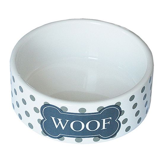 N1 миска керамическая бело-черная Woof 12,5*5 см, 440 мл