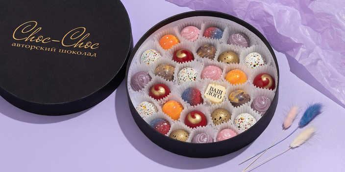 Корпоративные подарки шоколад ручной работы с логотипом компании