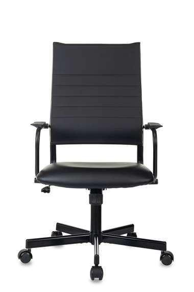 Кресло руководителя Бюрократ CH BALANCE черный экокожа крестов. металл черный