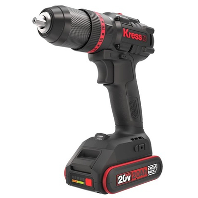 Аккумуляторная дрель-шуруповерт KRESS KUC30.1 ударная 20В 2Ач 60Нм б/щ