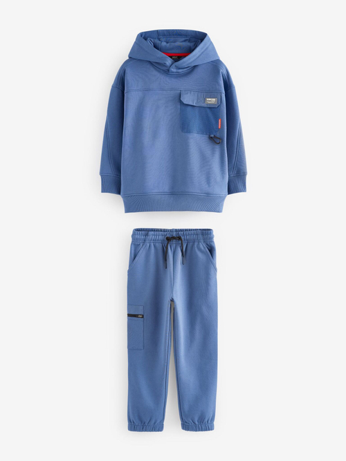 Толстовка с капюшоном и джоггеры в комплекте для мальчика Next B23-098, Синий