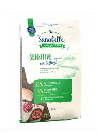 Sanabelle Adult Sensitive Poultry (Санабель Сенситив) Сухой корм для кошек с чувствительным пищеварением с Птицей 10кг