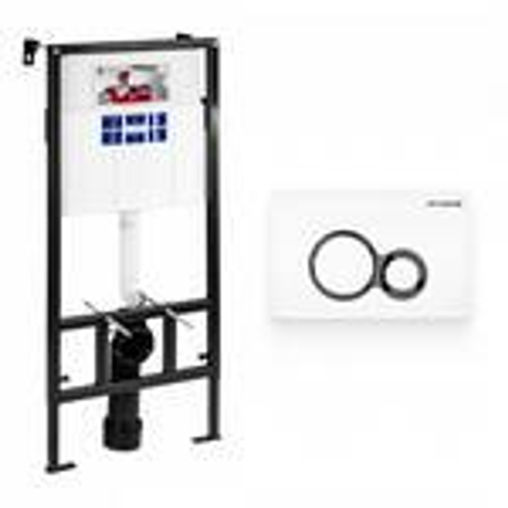 Инсталляция PESTAN SAVA FIX SLIM, клавиша смыва DUO, белый глянец/хром. матовый, SET40006458