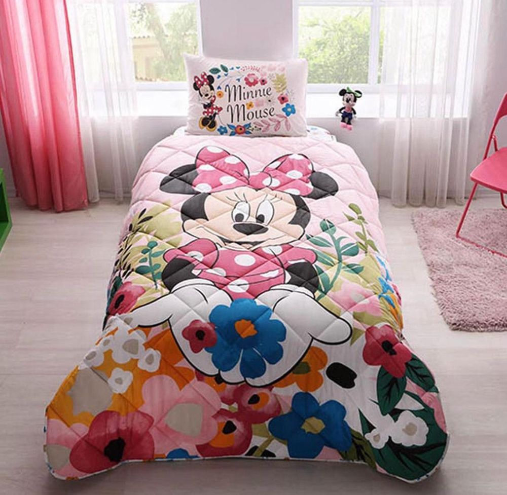TAC ТАЧ Постельное белье 1.5 Полуторка Ранфорс (c одеялом) Minnie mouse +подушка в подарок