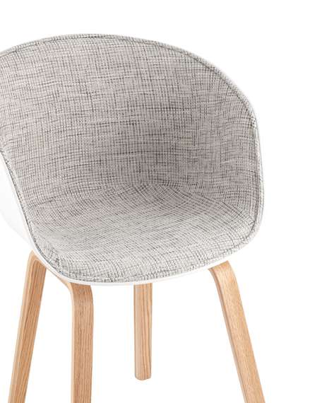 Стул Hey Soft, белый с серой обивкой