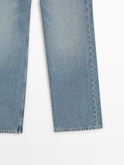 Massimo Dutti Джинсы с высокой талией и широкими штанинами, светло-голубой
