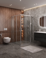 Душевой уголок Cezares MOLVENO-AH-22-120/110-C-Cr-IV, 120х110х195, профиль хром, стекло прозрачное