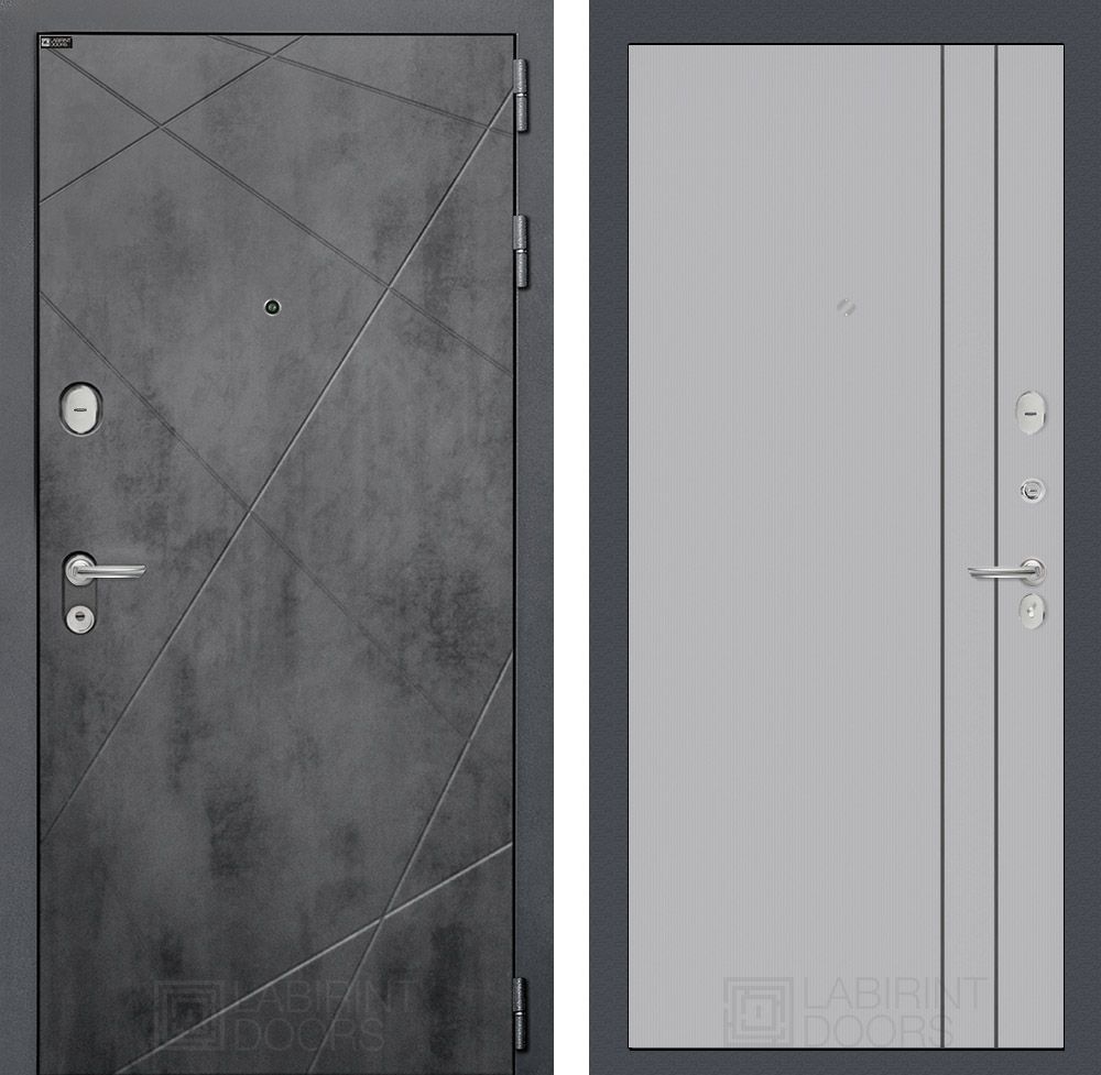 Входная дверь Лабиринт ЛОФТ - 10 Серый софт рельеф