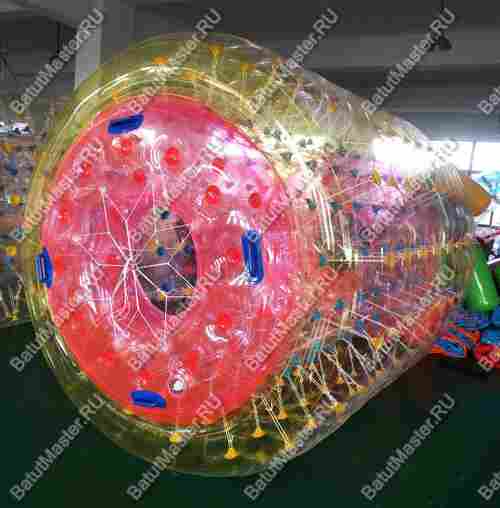 Аттракцион Водный роллер (Гидророллер) "Розово-оранжевый" ПВХ 2,2*2*2