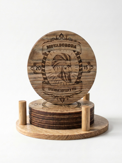 Набор деревянных подставок MOYABORODA "WHISKEY" ("Виски") для напитков