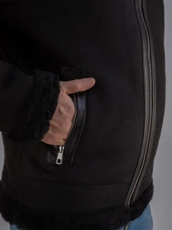 Дубленка мужская натуральная авиатор зимняя Турция