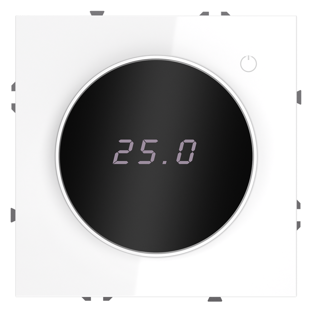 Терморегулятор электронный VOLTUM S70 с индикацией и датчиком, для теплого пола, (белый глянцевый)