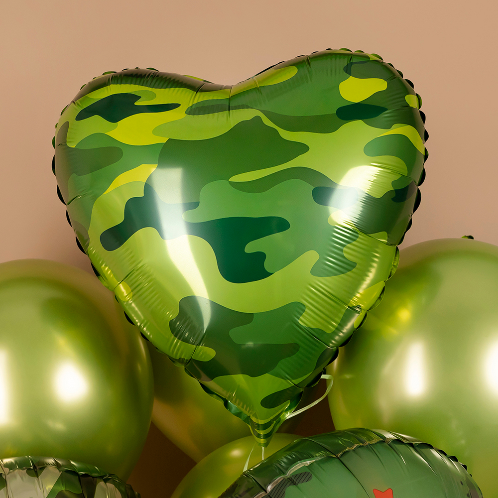 Фольгированный шар-сердце «Камуфляж», 46 см