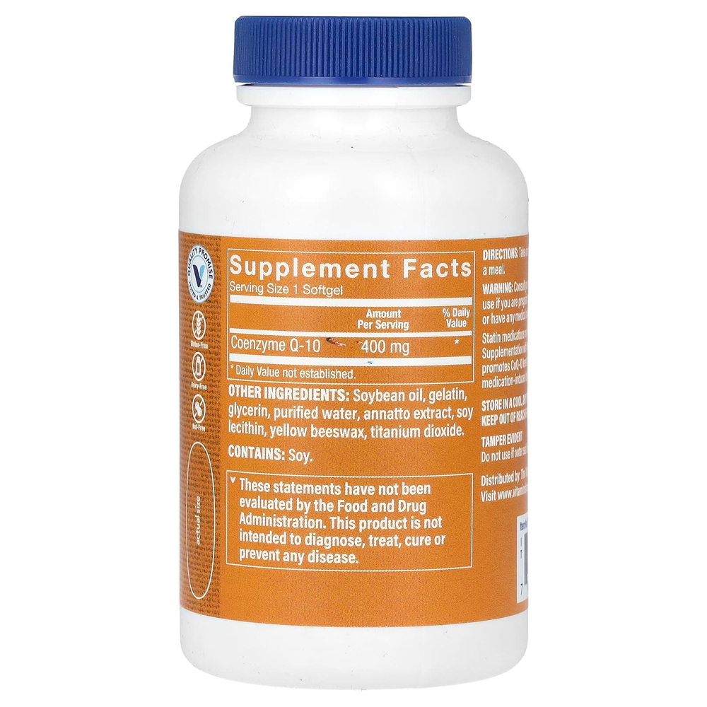 The Vitamin Shoppe, CoQ-10, 400 мг, 60 мягких таблеток