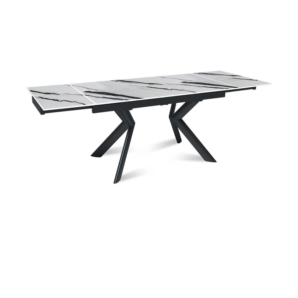 Стол раскладной Bridge (140+40+40), керамика глянцевая Panda White