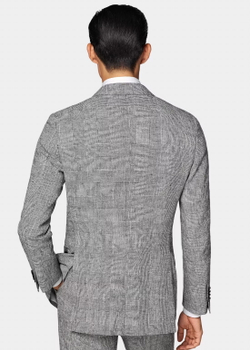 Мужской двубортный костюм (серый) Б63