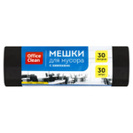 Мешки для мусора OfficeClean, 50х60 см, 30 литров, 8 мкм, 30 шт/рул., черные с завязками