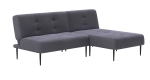 Monaco диван-кровать с шезлонгом, без подлокотников, бархат серый 27