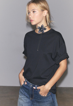 STRADIVARIUS Чокер с цветком, черный