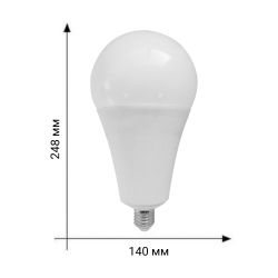 LED-A140-55W-4000K-E27-FR-NR Лампа светодиодная. Форма A. матовая. Серия Norma. Белый свет 4000K. Картон. ТМ Volpe
